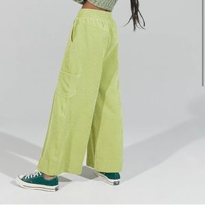 Urban Outfitters Corduroy Wide Leg Lime Green Pants